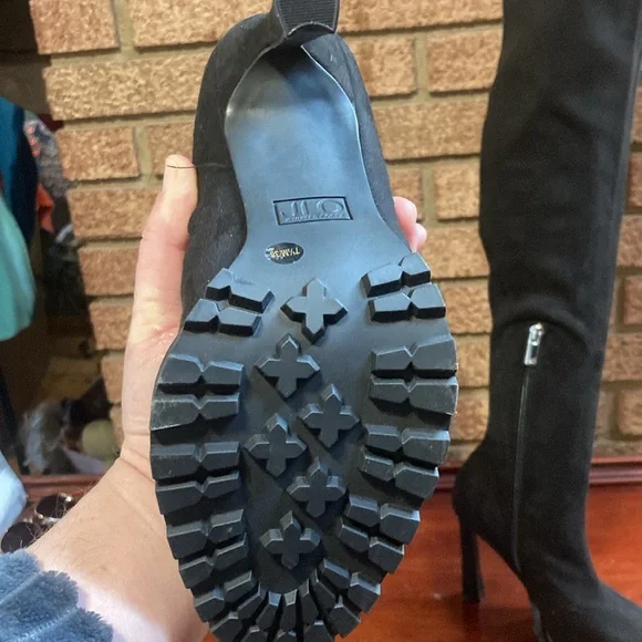 J LO over the knee black Coblin, stiletto boots. Size 7 1/2 M, By Jennifer Lopez - Picture 7 of 7